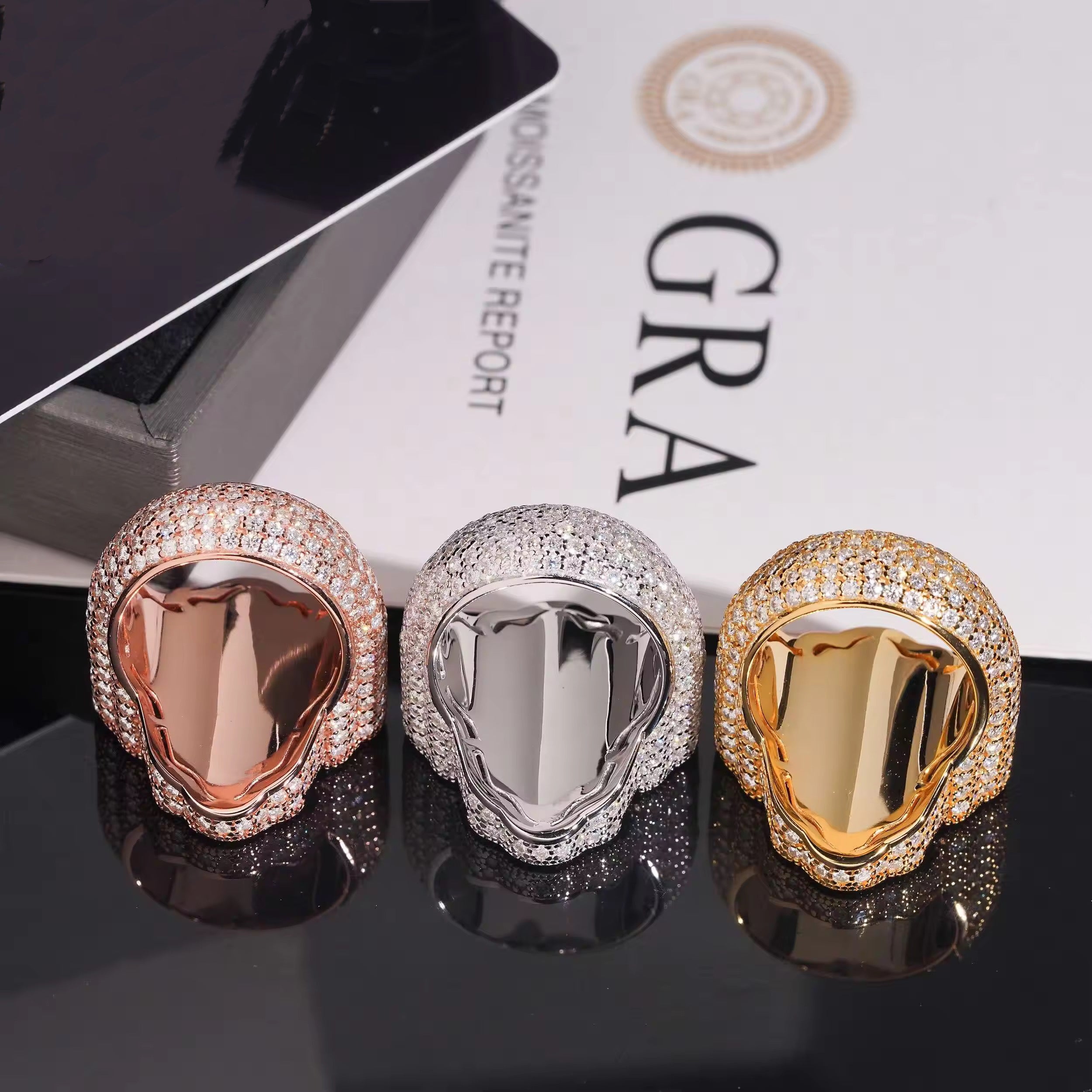 Chrome Heart Style Cross Iced Out Moissanite Ring