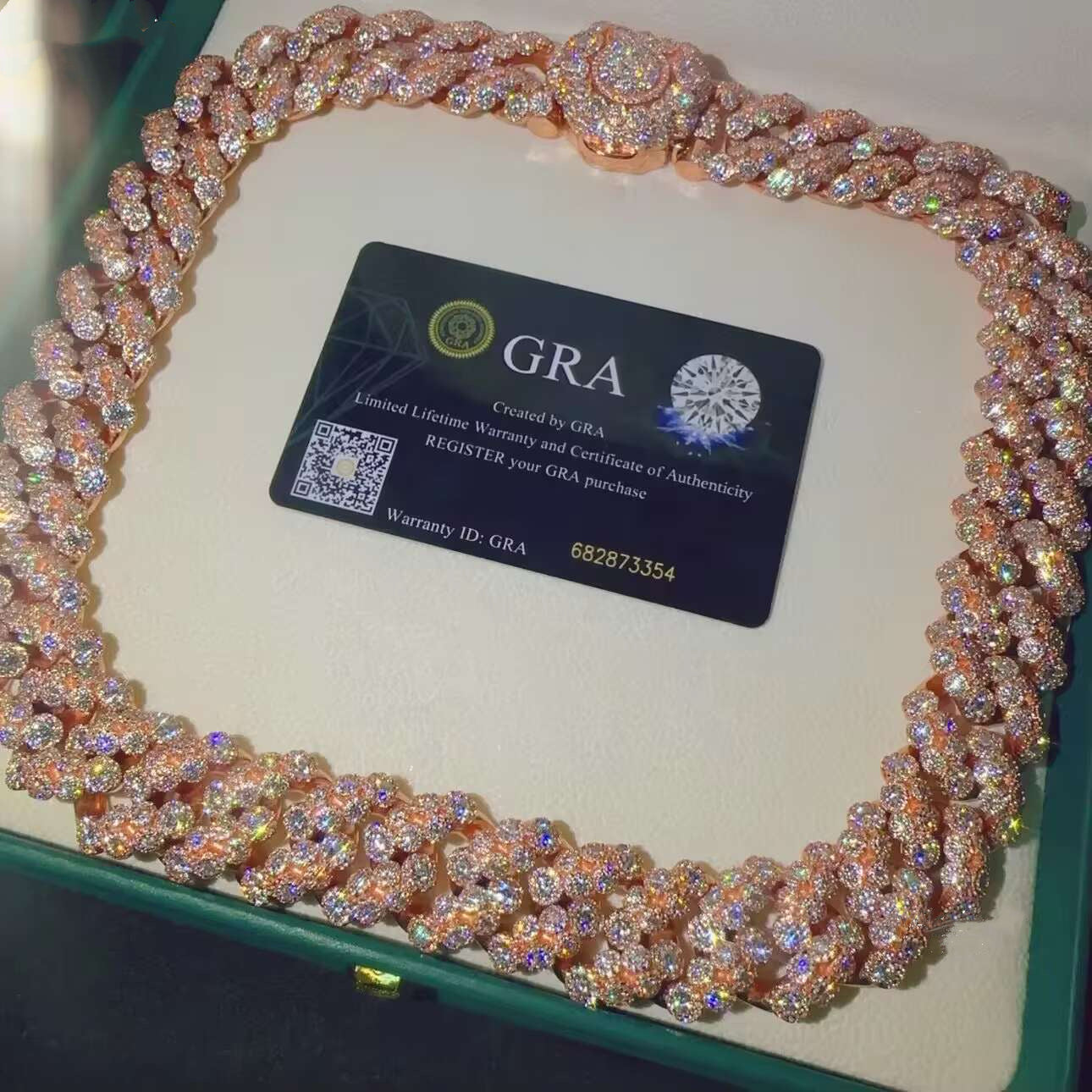 20MM Bezel Set Moissanite Cuban Chain Necklace Iced Out