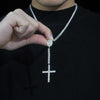 925 Sterling Silver Moissanite Jesus Cross Rosary Necklace