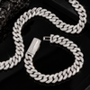Pass Diamond Tester Hip Hop Iced Out 12MM Silver 925 Moissanite Diamond Baguette Cuban Chain Necklace