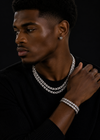 Sterlin Silver 925 Men Necklace 8MM Fully Iced Moissanite Diamond Rope Chain Necklace