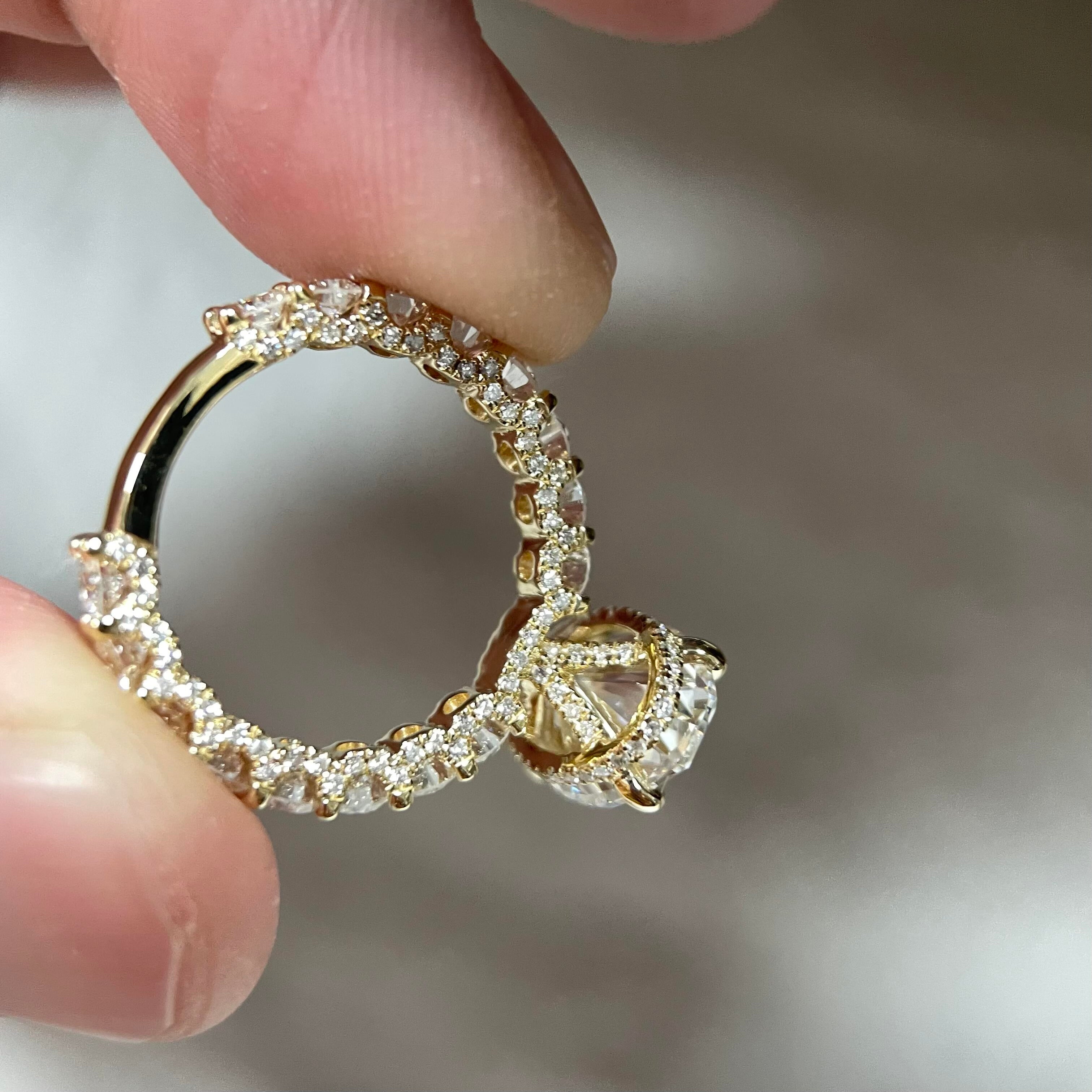 18K Yellow Gold 3 Carat Lab Grown Diamond Ring with IGI
