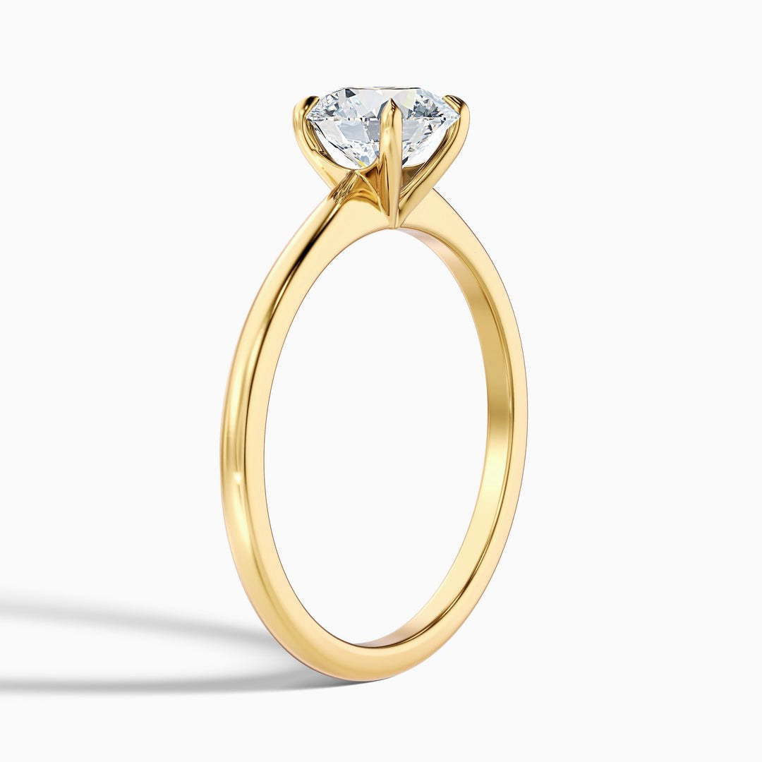 1 Carat Round Solitaire Lab Grown Diamond Ring in 10k White Gold