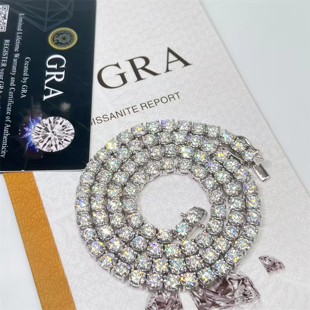 4MM Diamond Tennis Necklace 10K Gold