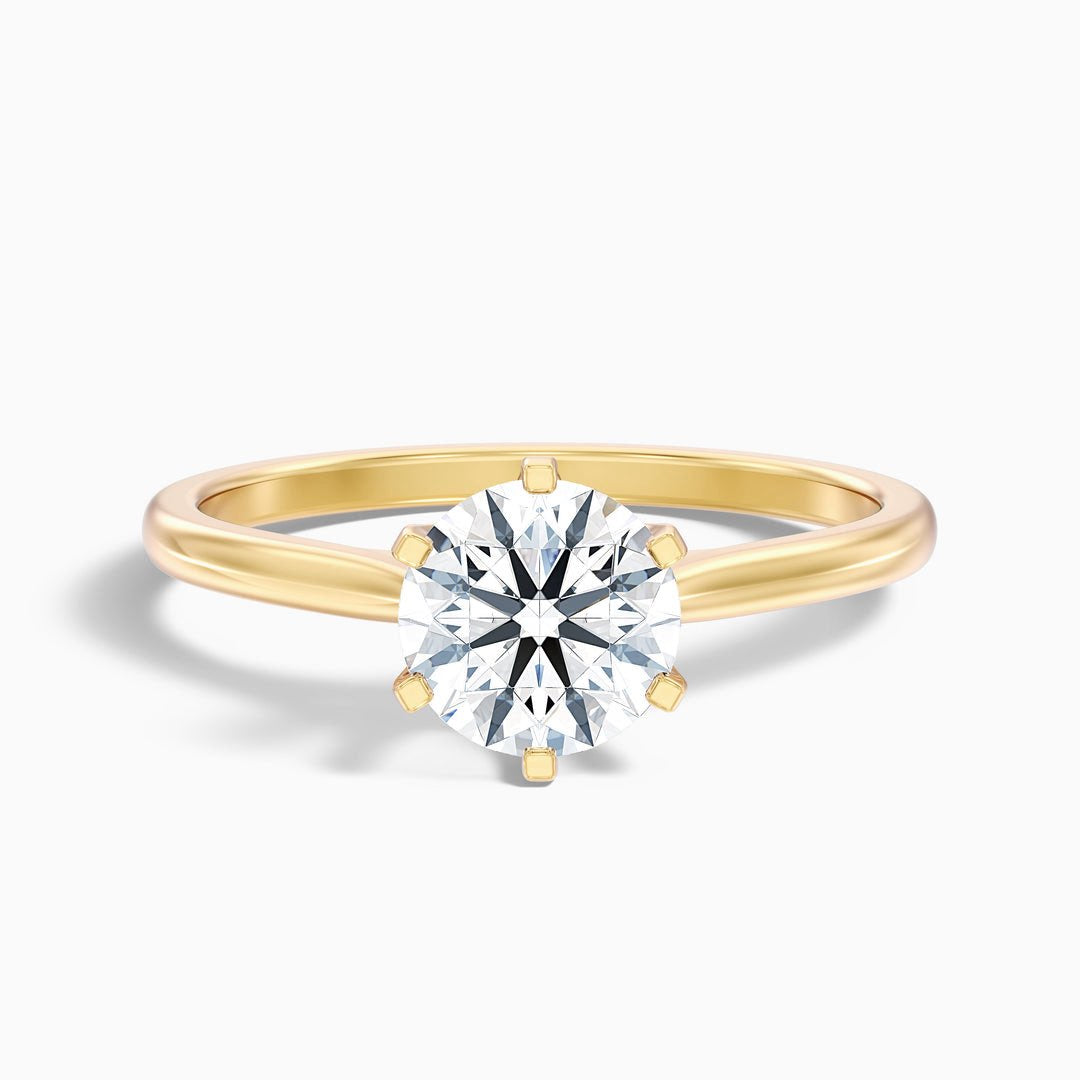 1 Carat Round Solitaire Lab Grown Diamond Ring in 10k White Gold