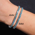 3MM 4MM Aquamarine Blue Moissanite Diamond Tennis Bracelet 925 Silver