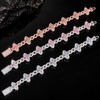Solid Silver Pass Diamond Tester 15MM Iced Out Color Moissanite Clover Infinity Link Bracelet For Men