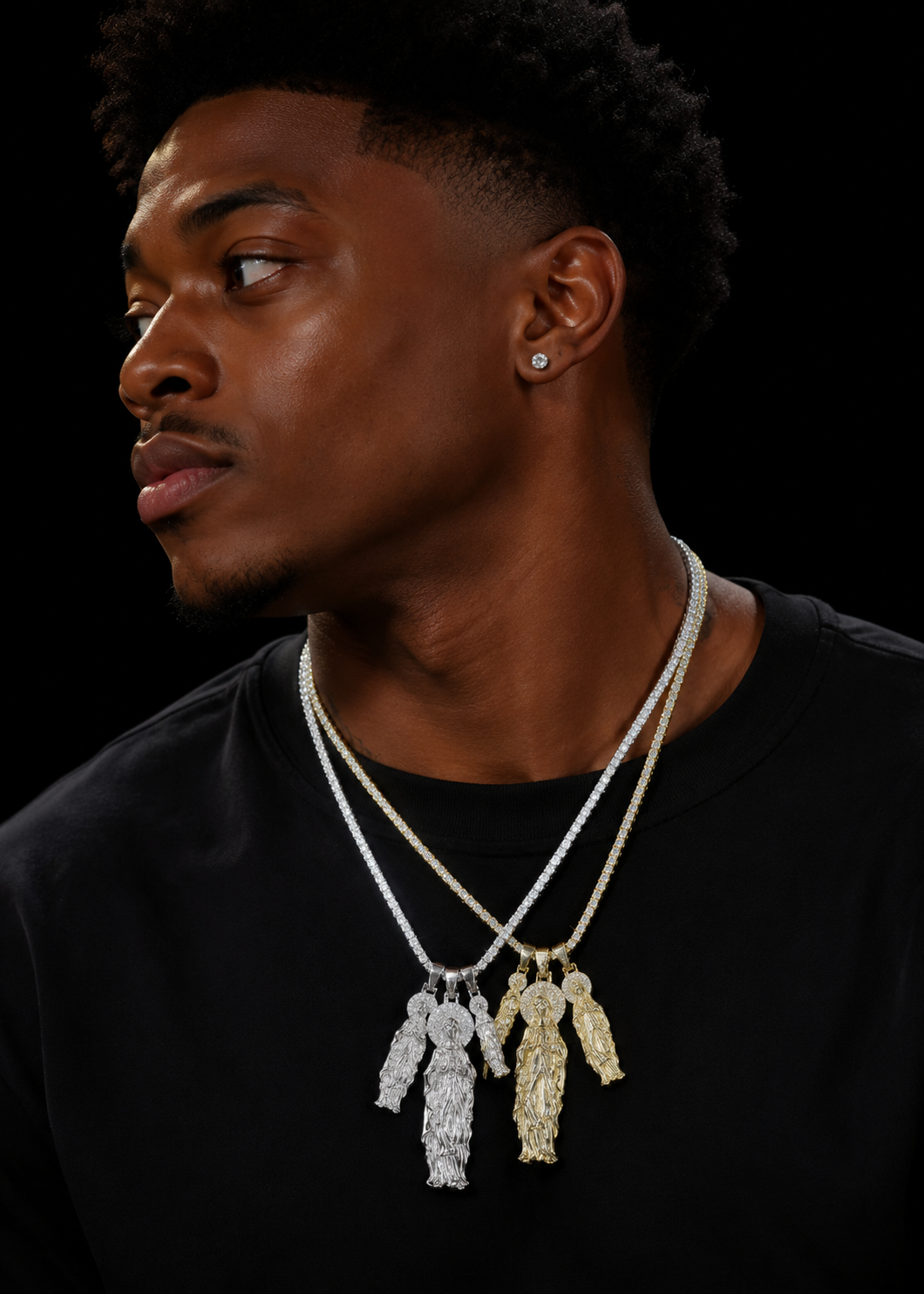 Men's 925 Silver Iced Out Moissanite Jesus Pendant, Hip Hop Jewelry