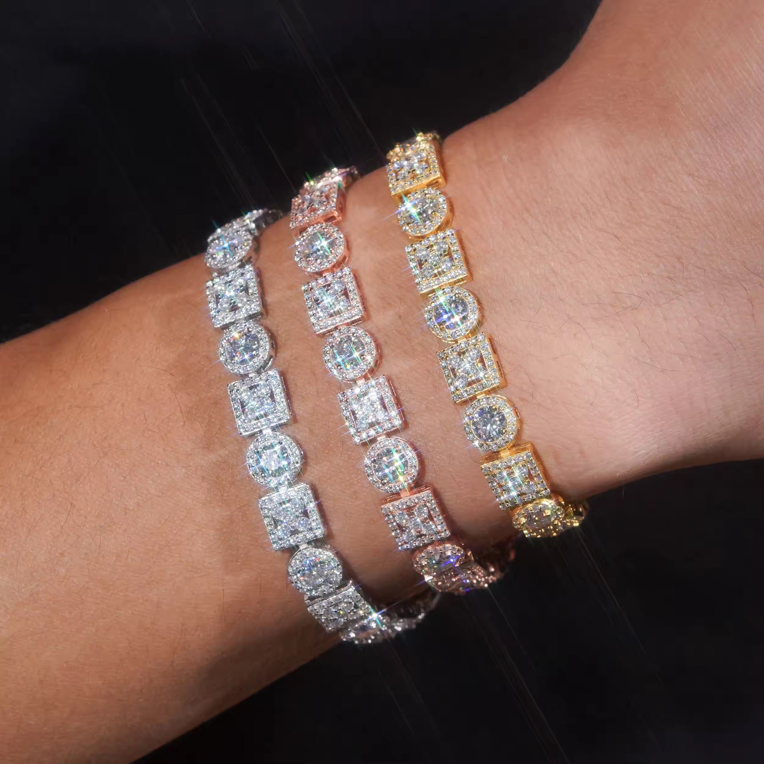 New Arrival Baguette Tennis Bracelet Vvs Moissanite For Unisex Solid Silver