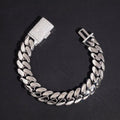 925 Sterling Silver 15MM Lab Grown Diamond Cuban Link Bracelet