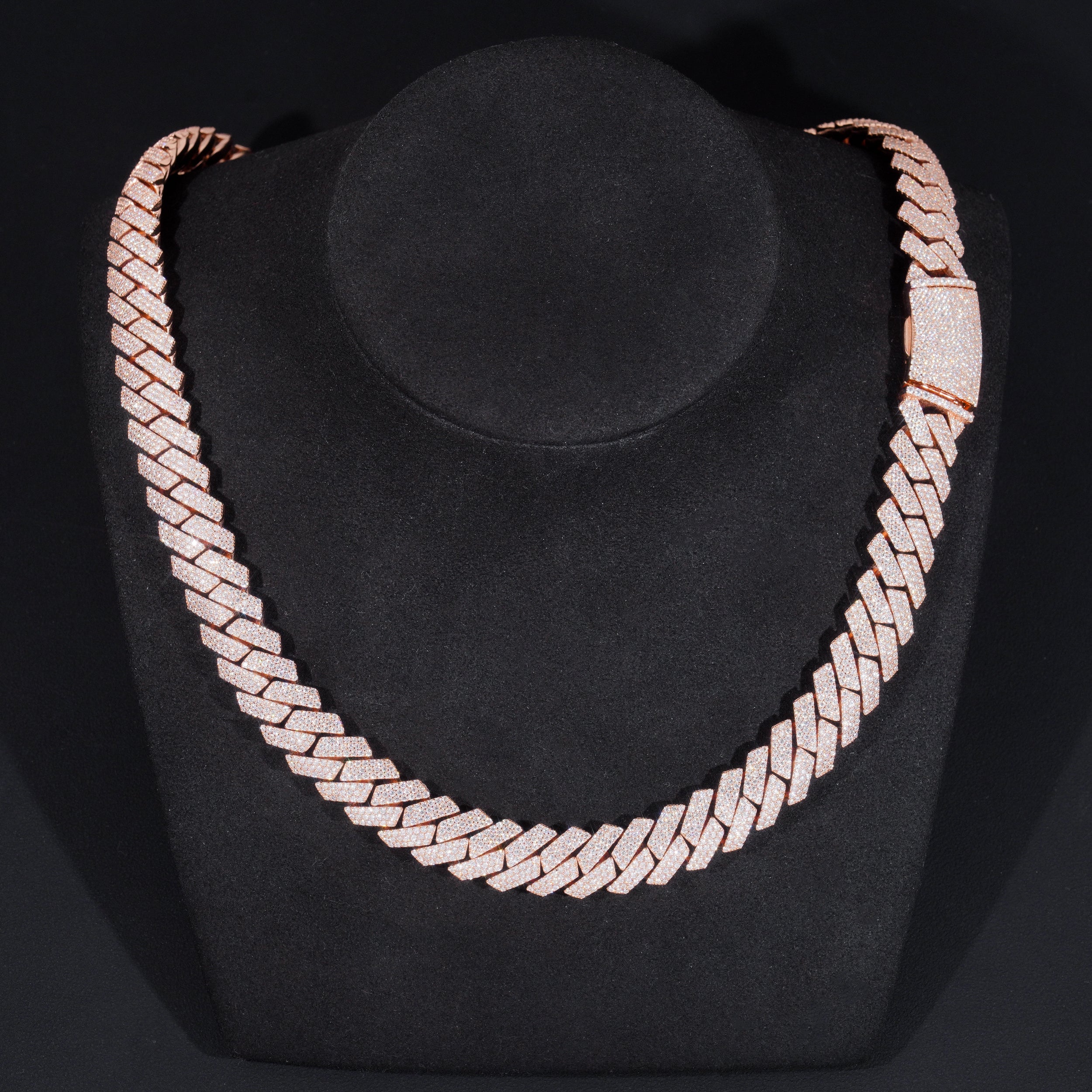 New arrival Curve Lock Iced Out VVS Moissanite Diamond Cuban Link Necklace Chain 15MM