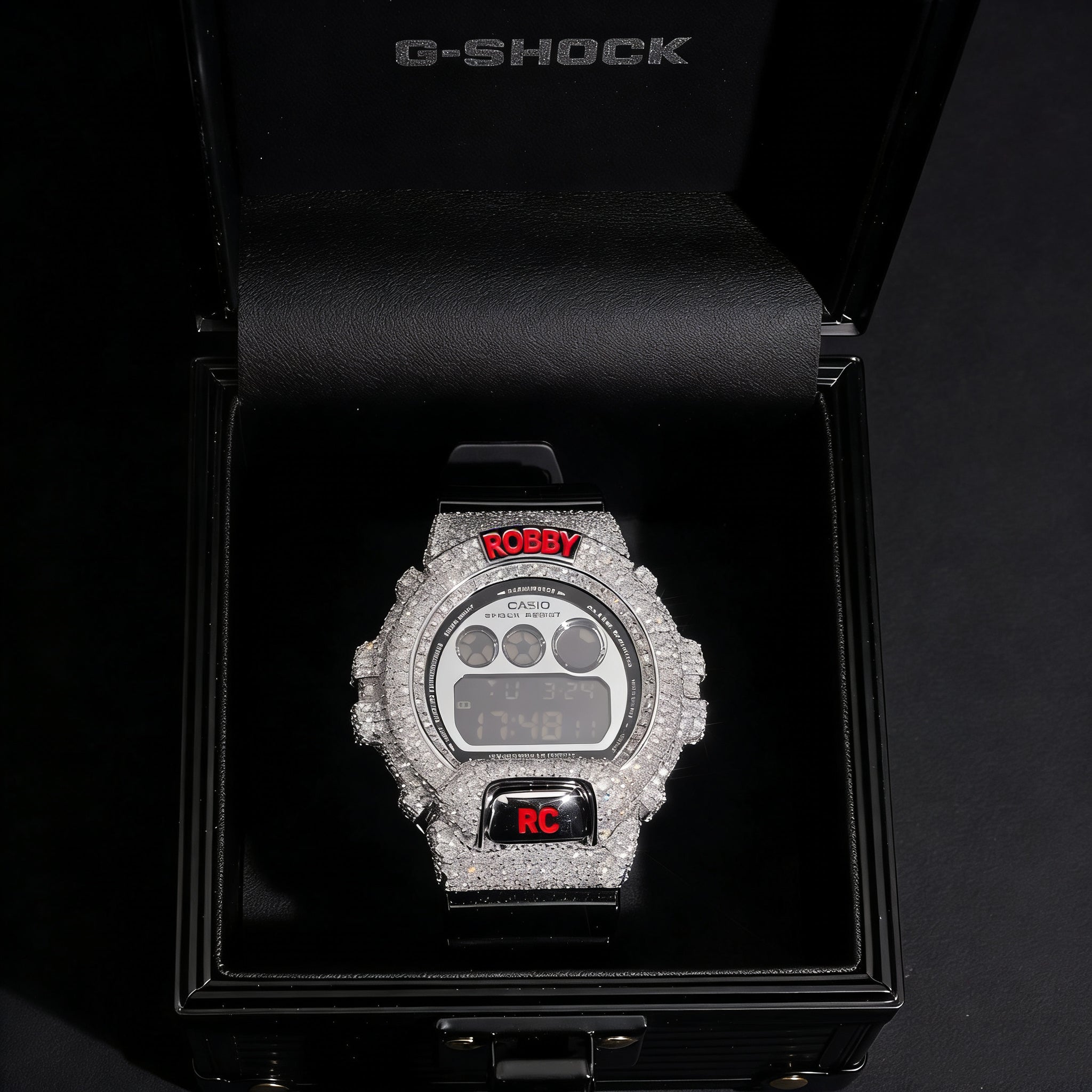 Moissanite Diamond Iced Out DW6900 G Shock Watch Custom Name