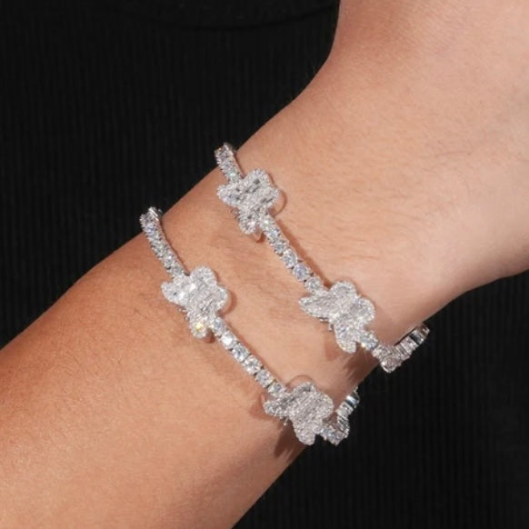 VVS Moissanite Diamond 3MM Tennis Bracelet With Butterfly Charm For Unisex