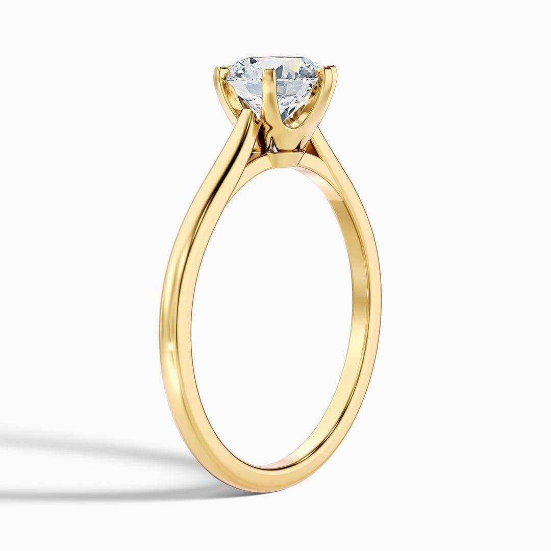 1 Carat Round Solitaire Lab Grown Diamond Ring in 10k White Gold