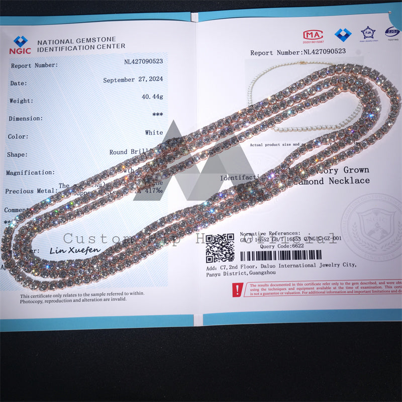 5MM Diamond Tennis Necklace 14K Gold
