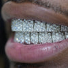 6 on 6 Custom Invisible Set Princess Cut Moissanite Diamond Grillz 14K Gold