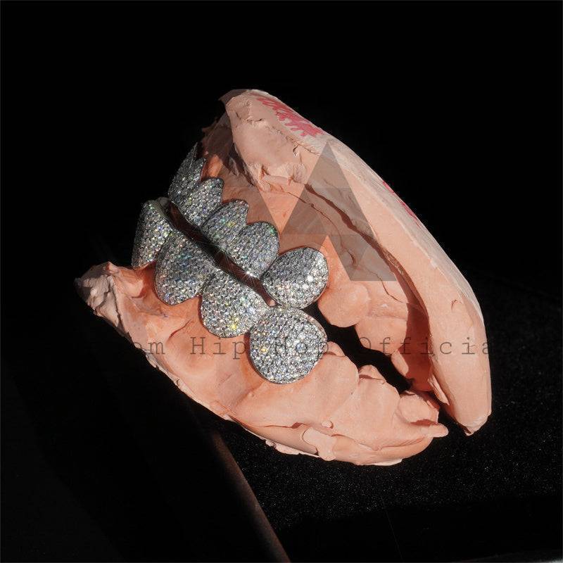 6 on 6 Custom Moissanite Diamond Grillz 10K Rose Gold