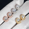 Bezel Setting Moissanite Studs Earrings Screw Back For Men Sterling Silver 925