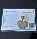 10K Yellow Gold Baguette Cut Lab Diamond Heart Pendant Charm