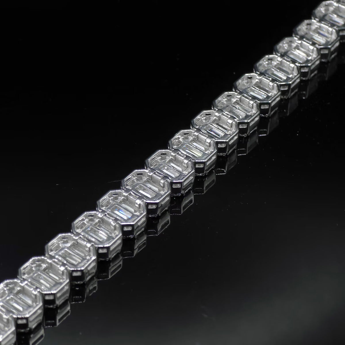 Sterling Silver Lab Grown Diamond Tennis Bracelet 9MM