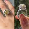 Solid White Gold 10K Luxury Vintage Style Yellow Mix White Moissanite Ring Jewelry For Women