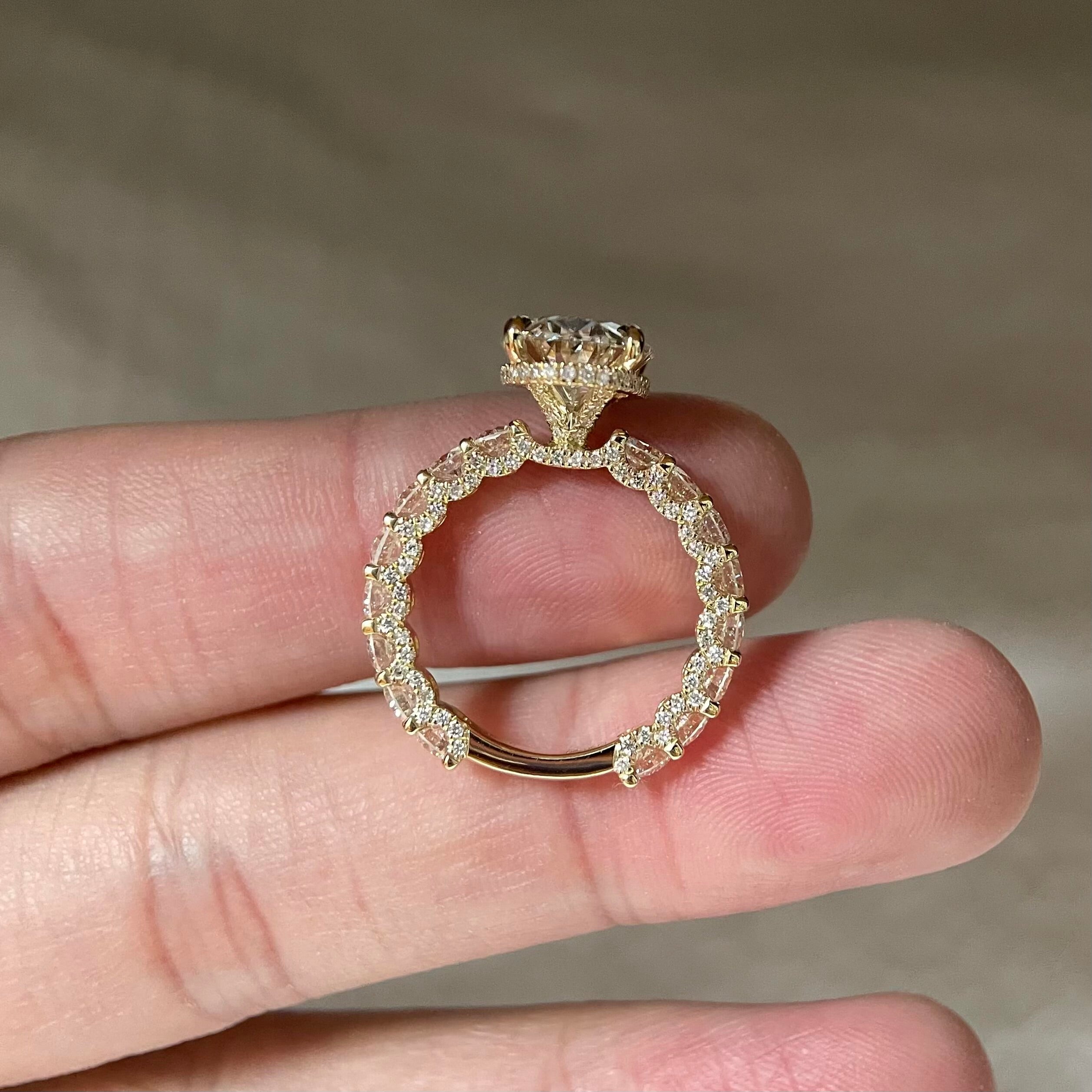 18K Yellow Gold 3 Carat Lab Grown Diamond Ring with IGI