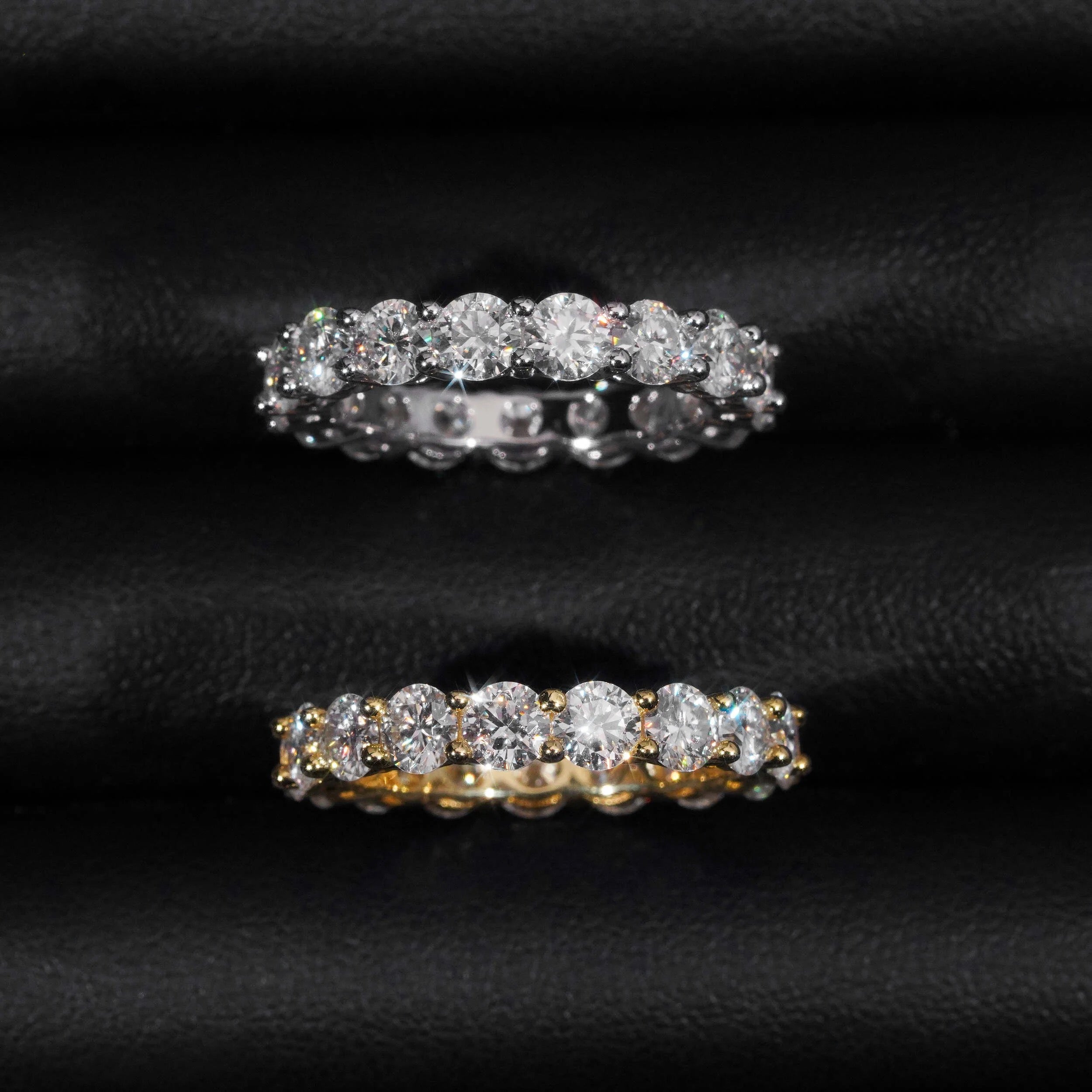 Classic Design VVS Moissanite Diamond 4MM Eternity Ring For Men Sterling Silver 925
