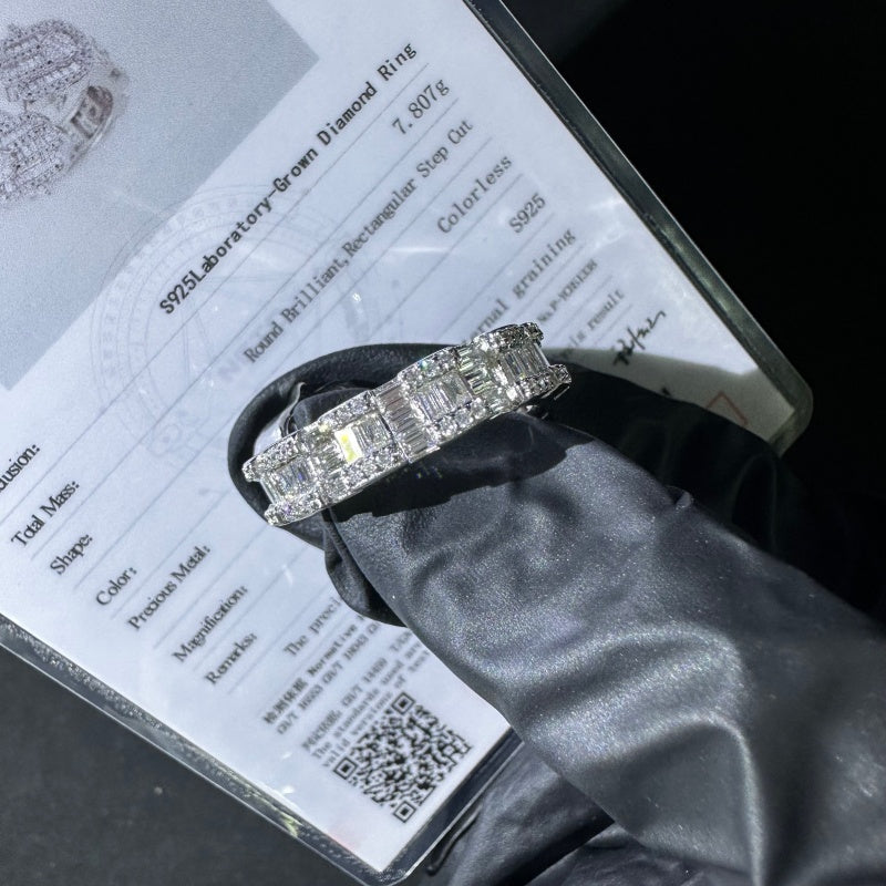 925 Sterling Silver Lab Grown Diamond Hamsa Ring