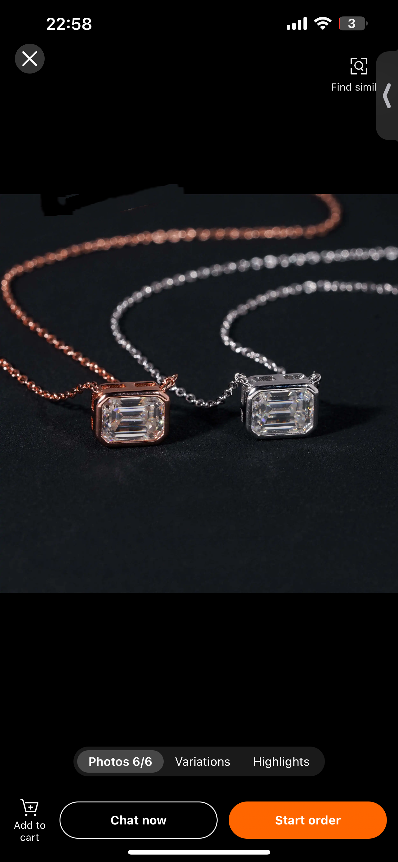 Women Emerald Cut 2CT VVS Moissanite Diamond Necklace Bezel Setting Solid Silver