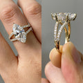 10K Yellow Gold 5Ct Marquise Cut VVS Moissanite Diamond Engagement Ring Women Jewelry