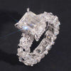 Luxury Full Iced Band Big Carat Ring Moissanite Diamond Ring
