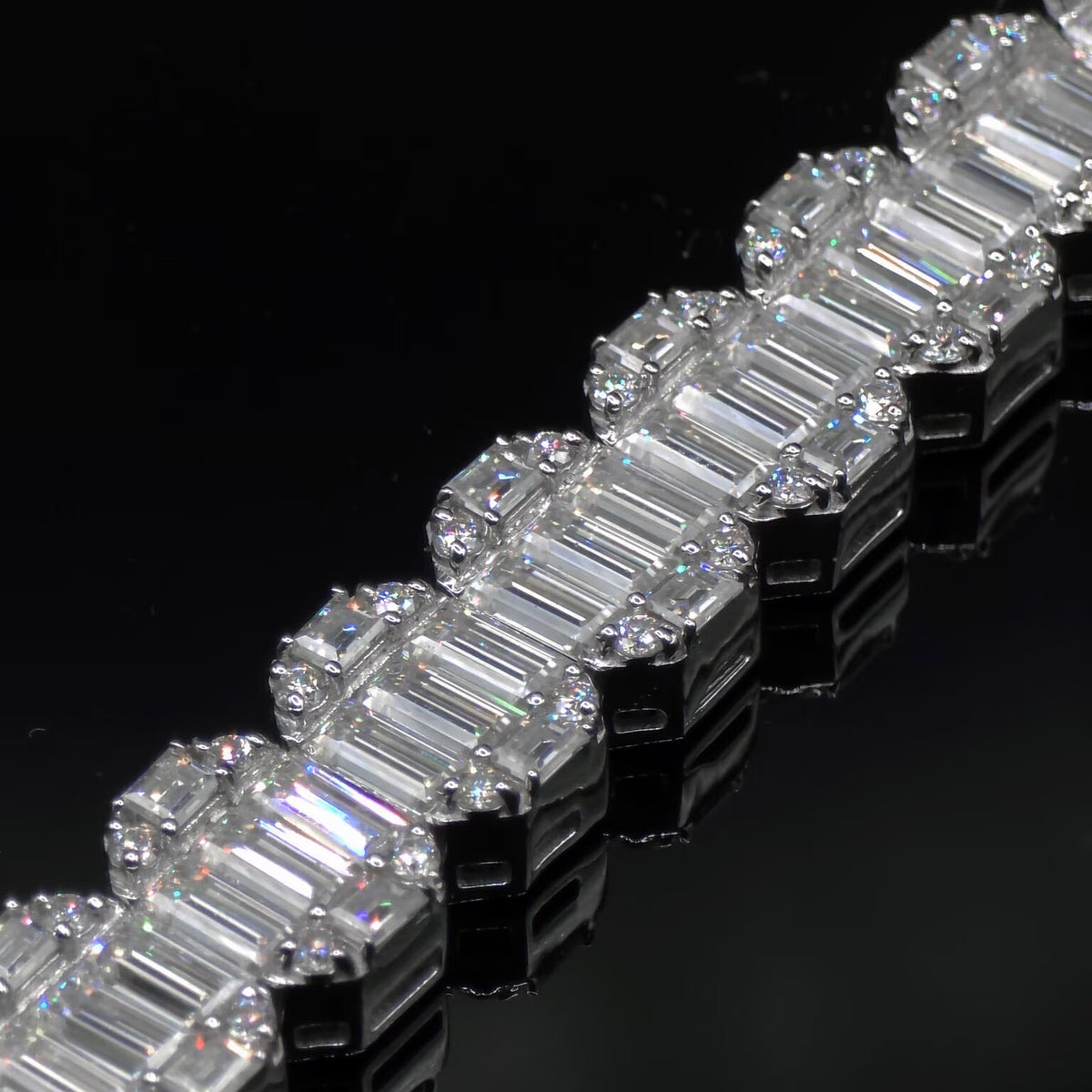 Sterling Silver Lab Grown Diamond Tennis Bracelet 9MM