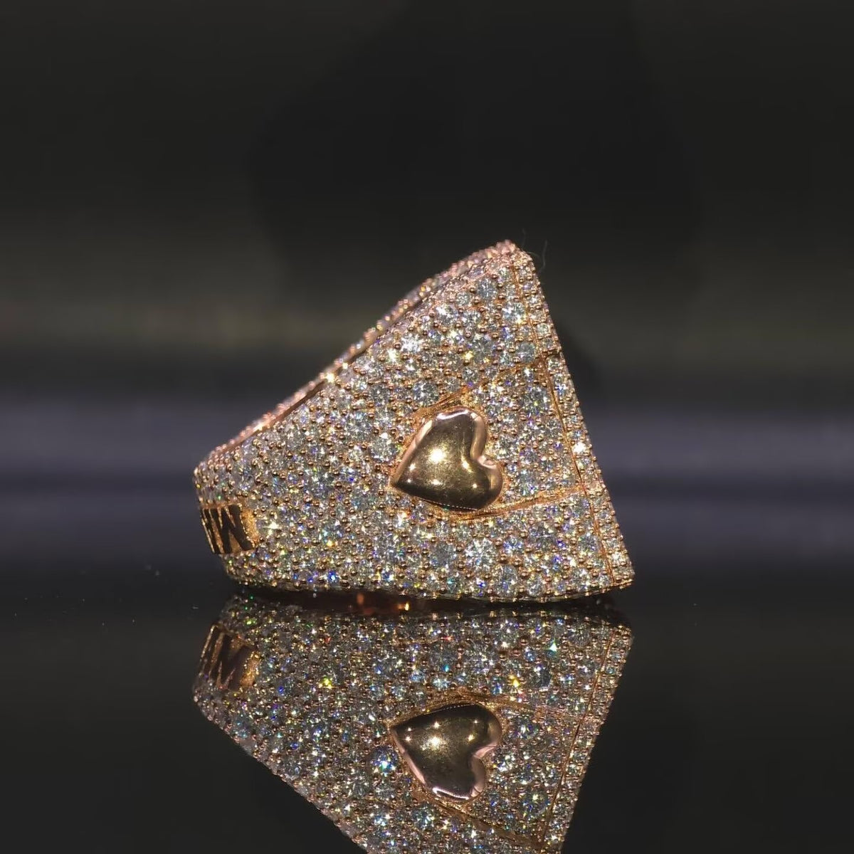 Rose Gold VVS Lab Grown Diamond Custom Initial Men Ring