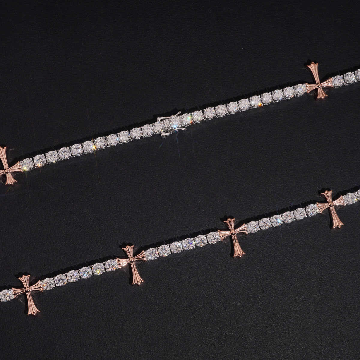 Sterling Silver 5MM Cross Link Tennis Chain Necklace