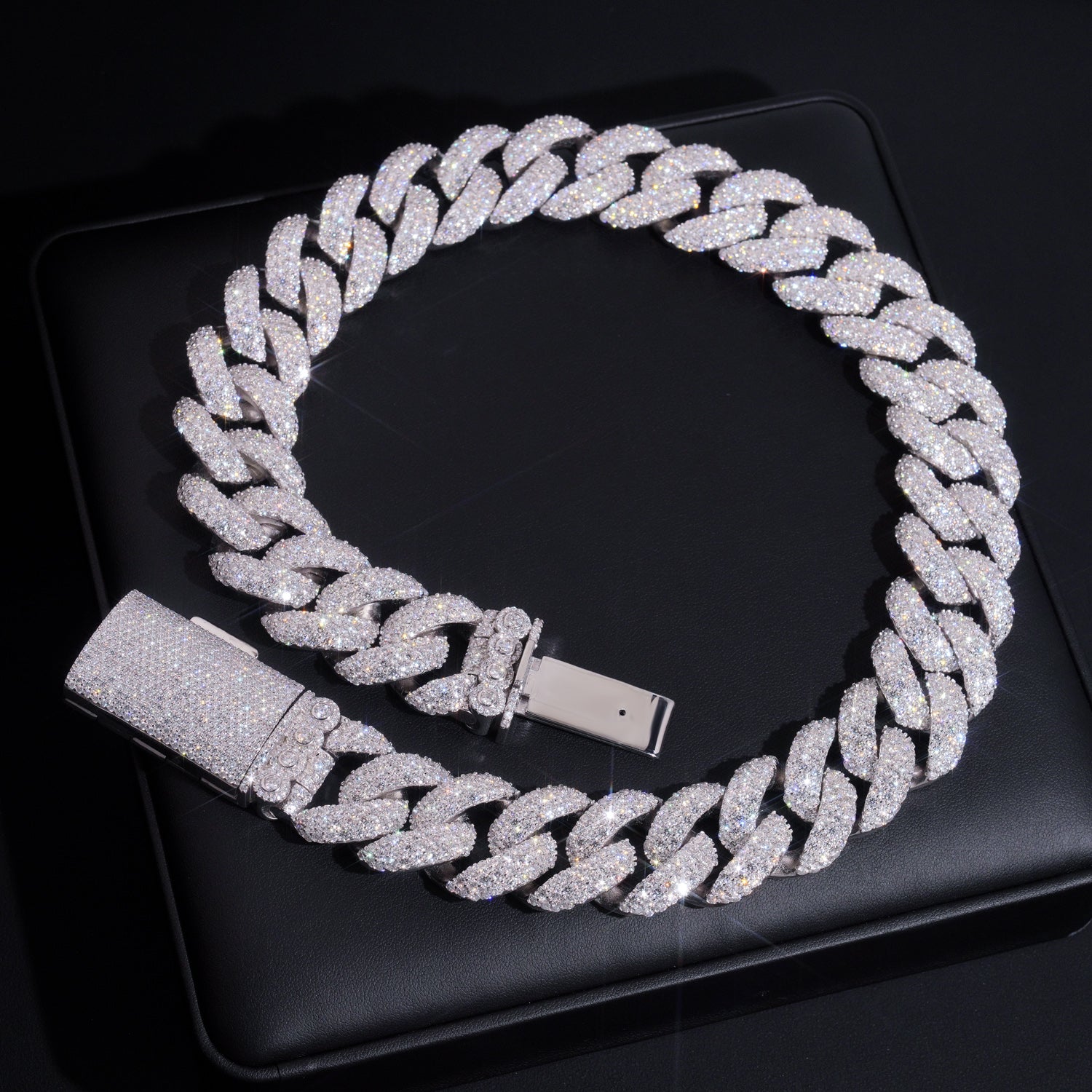 25mm Moissanite Miami Cuban Link Chain 14K Gold