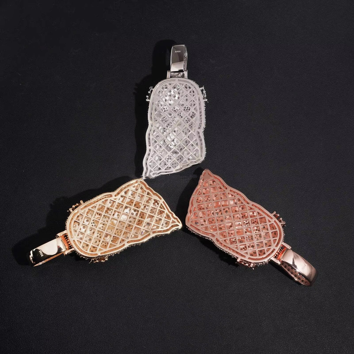 Upside Down Mosaic Setting Moissanite Diamond Jesus Pendant