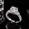 Women's 3.35CT Moissanite Diamond Ring 925 Sterling Silver Wedding Band