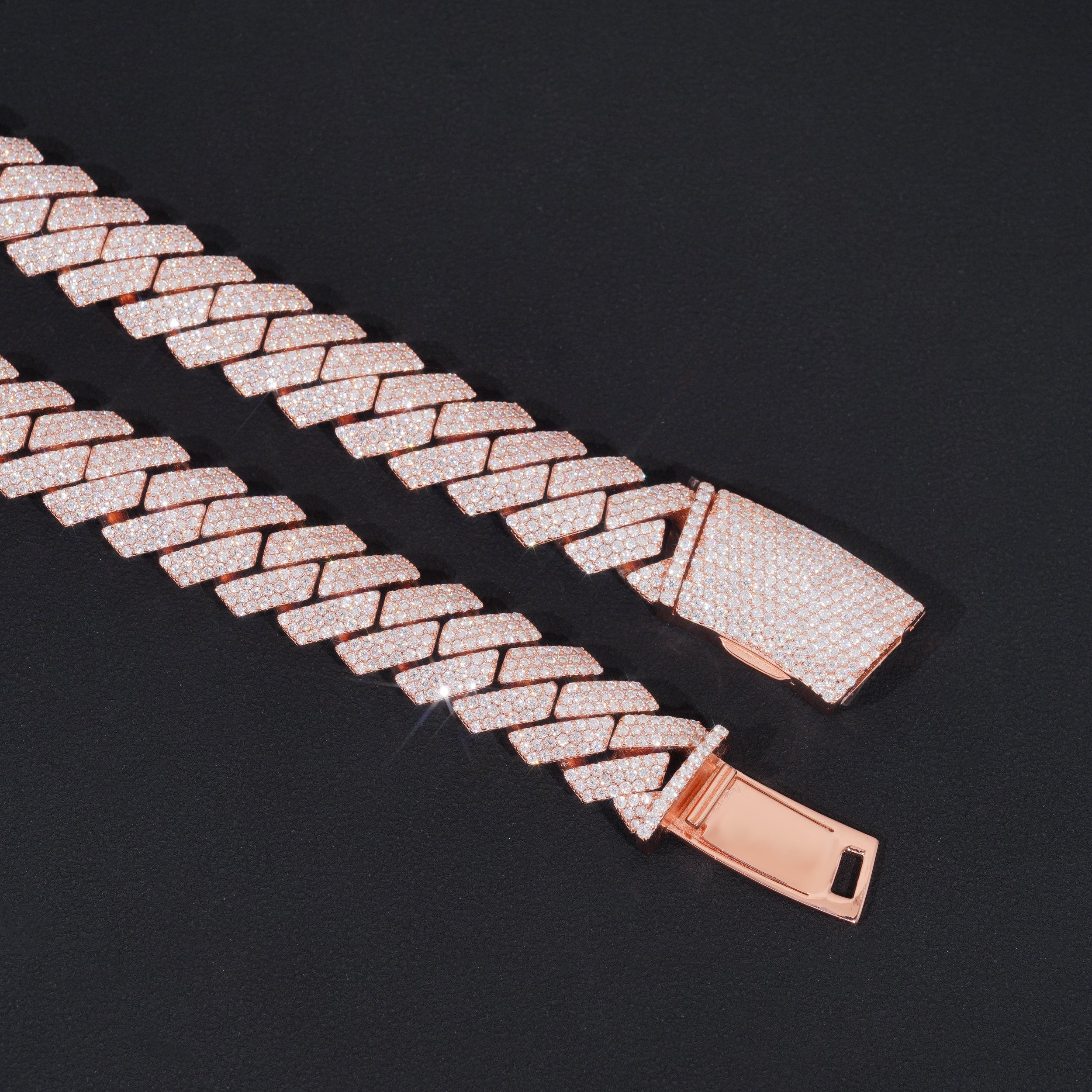 New arrival Curve Lock Iced Out VVS Moissanite Diamond Cuban Link Necklace Chain 15MM