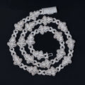New Design 18MM Cross Flower Link Fancy Cut Moissanite Hip Hop Jewelry Necklace Sterling Silver 925