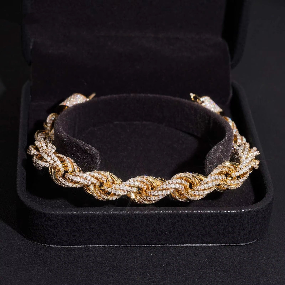 10MM Iced Out Moissanite Diamond Rope Bracelet