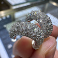 Mosaic Setting Inverted Iced Out Moissanite Hoop Earrings