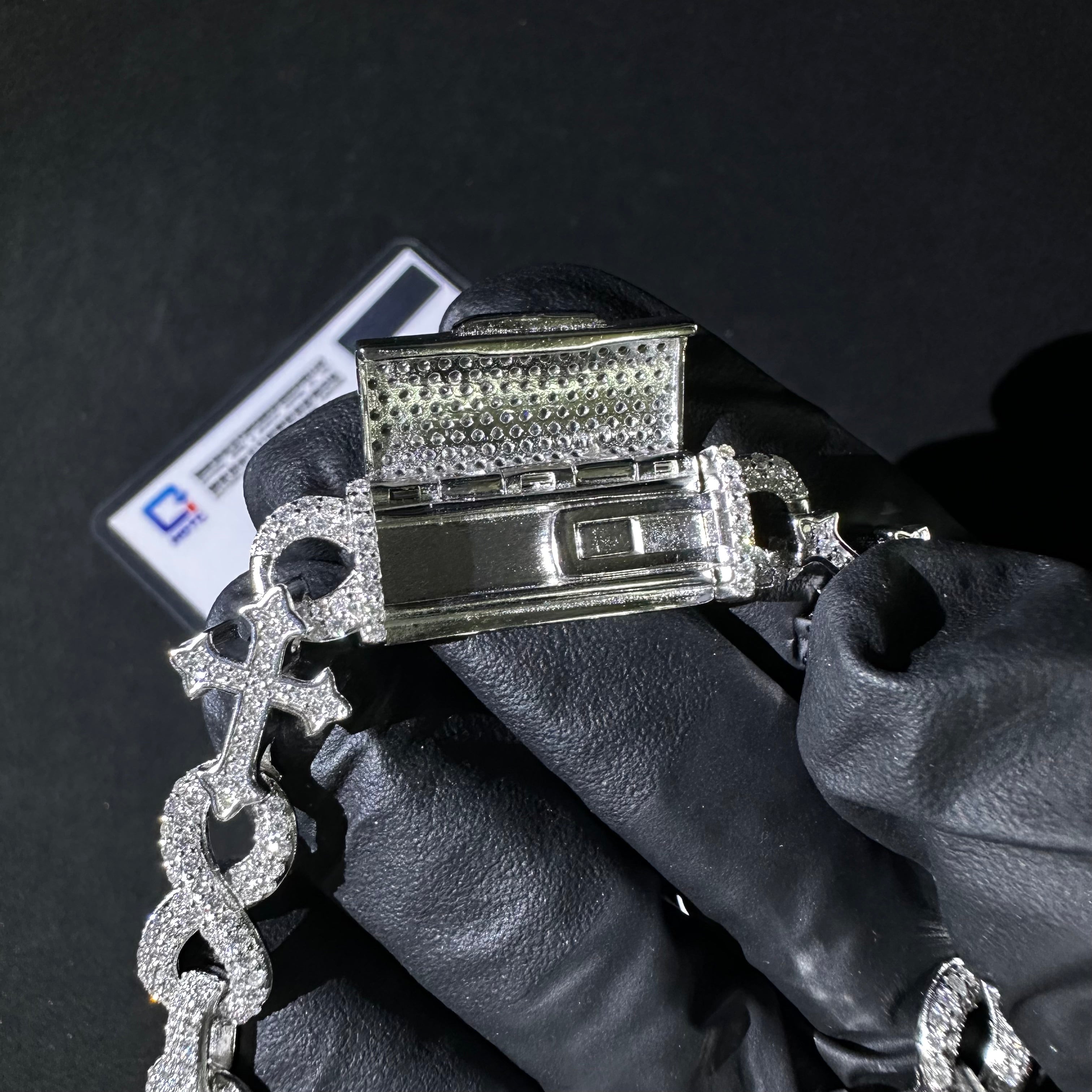 925 Sterling Silver Lab Grown Diamond Infinity Bracelet 13MM