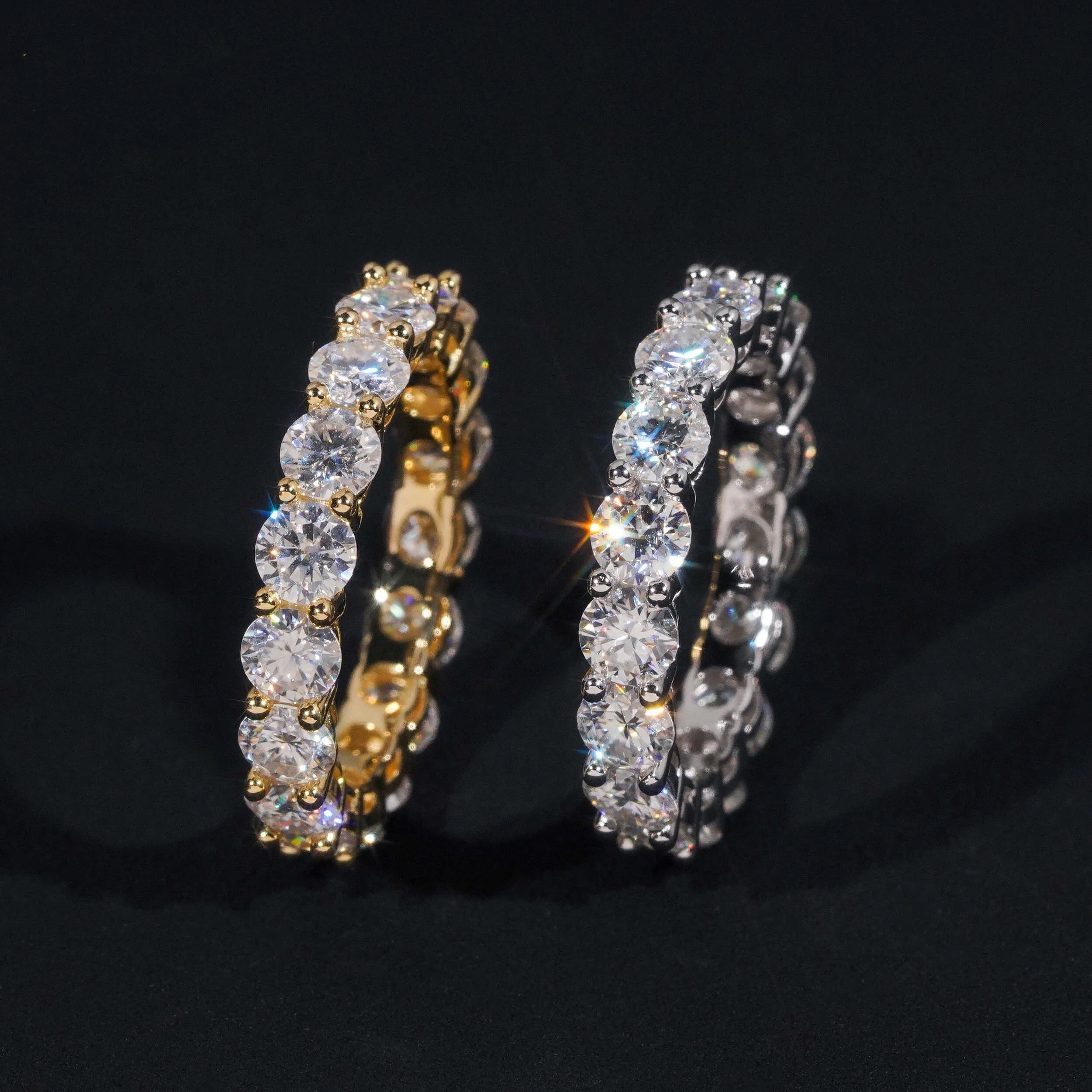 Classic Design VVS Moissanite Diamond 4MM Eternity Ring For Men Sterling Silver 925