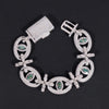 Men Solid Silver Moissanite Diamond Hip Hop Link Bracelet