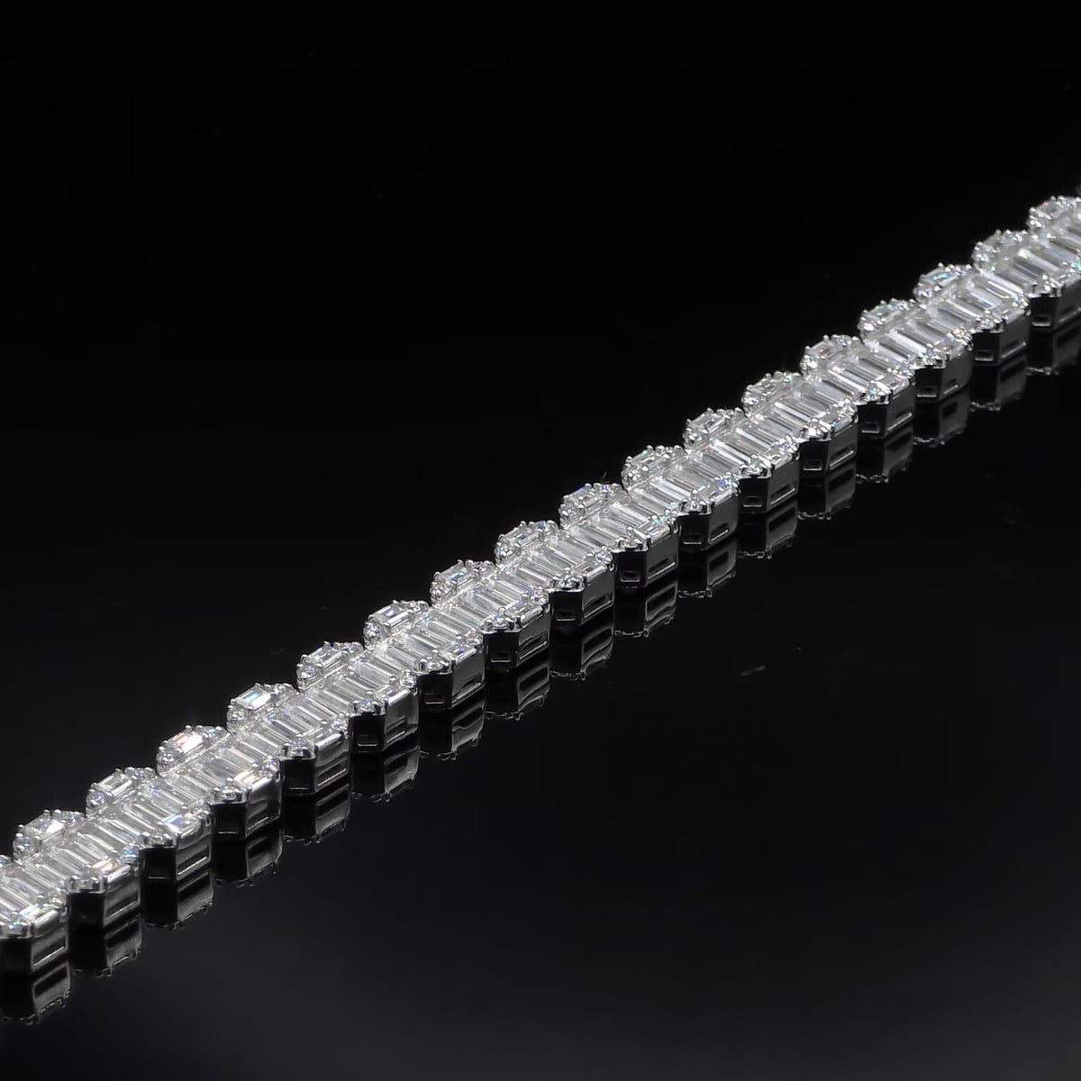 Sterling Silver Lab Grown Diamond Tennis Bracelet 9MM