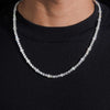4MM Round Mix Pear Cut Moissanite Diamond Tennis Necklace