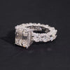 Luxury Full Iced Band Big Carat Ring Moissanite Diamond Ring