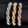 10MM 3D Fully Iced Moissanite Rope Bracelet For Men Solid Silver