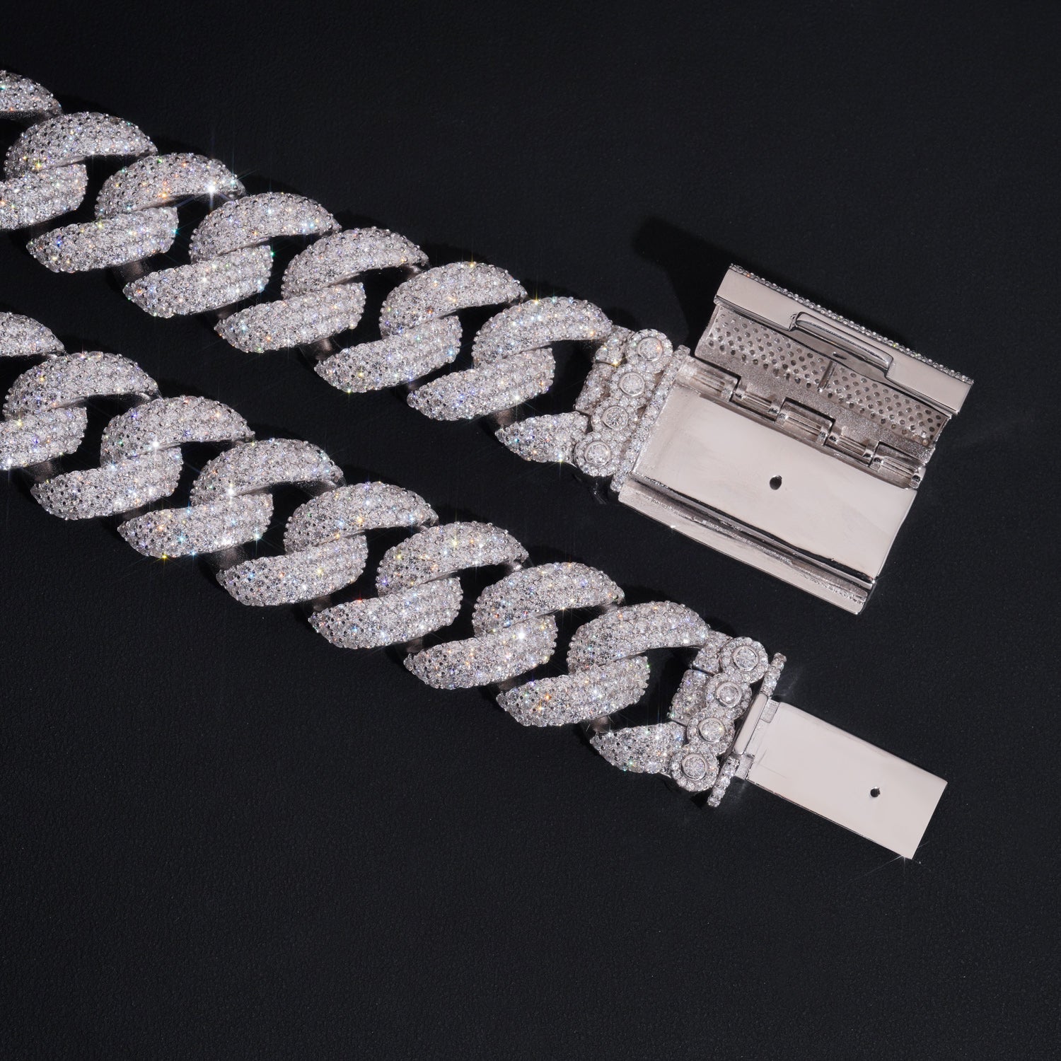 25mm Moissanite Miami Cuban Link Chain 14K Gold