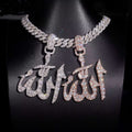 925 Silver Allah Symbol Moissanite Diamond Pendant